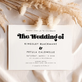 ヴィンテージレトロ結婚スクリプト 招待状