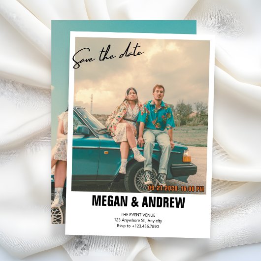 ヴィンテージレトロ結婚写真 セーブザデート