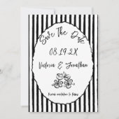 ヴィンテージレトロ結婚式の日付の保存 セーブザデート (正面)