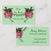 ヴィンテージレトロ美容師美容師バラミント 名刺 (正面/裏面)