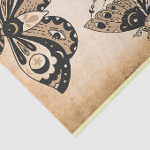 ヴィンテージレトロ色あせた黒いモスタンパーチメント 薄葉紙 (詳細)