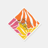 ヴィンテージレトロ花エレガントとカラフル誕生日 スタンダードカクテルナプキン (角)