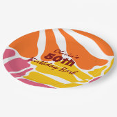 ヴィンテージレトロ花エレガントとカラフル誕生日 ペーパープレート (アングル)