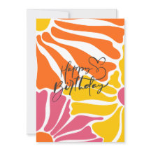 ヴィンテージレトロ花エレガントとカラフル誕生日