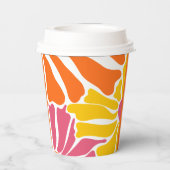 ヴィンテージレトロ花エレガントとカラフル誕生日 紙コップ (裏面)