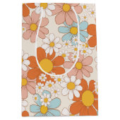 ヴィンテージレトロ花柄 ミディアムペーパーバッグ (正面)