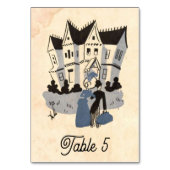 ヴィンテージレトロ芸術的オポップ・アートのル素朴ア結婚ト テーブルナンバー (裏面)