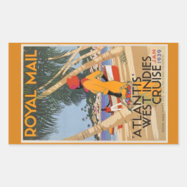 ヴィンテージレトロ荷物シール 長方形シール