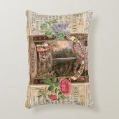 ヴィンテージレトロ薄紫バラ香水石鹸ラウンドピロー アクセントクッション (正面(垂直))