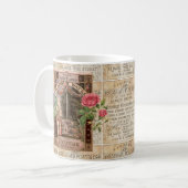 ヴィンテージレトロ薄紫バラ香水石鹸 コーヒーマグカップ (正面左)