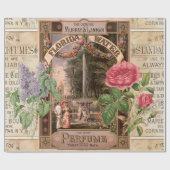 ヴィンテージレトロ薄紫バラ香水石鹸 ラッピングペーパー (フラット)