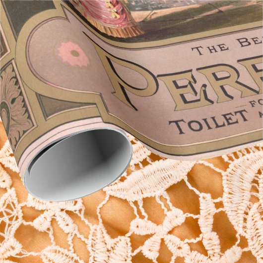 ヴィンテージレトロ薄紫バラ香水石鹸 ラッピングペーパー