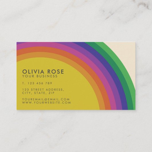 ヴィンテージレトロ虹 名刺 (裏面)