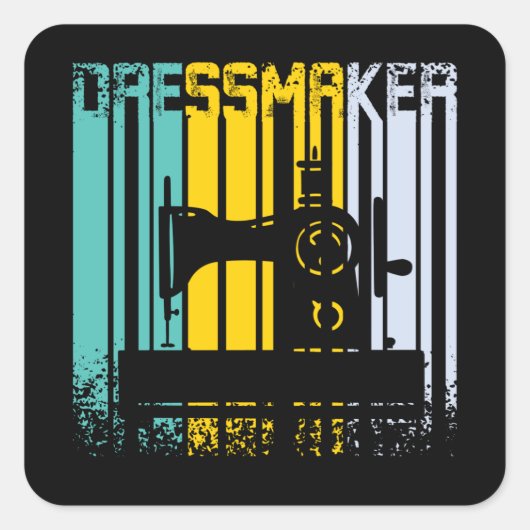 ヴィンテージレトロ裁縫機 スクエアシール (正面)