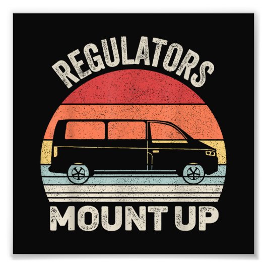 ヴィンテージレトロ規制当局の山アップおもしろいママ フォトプリント            (正面)