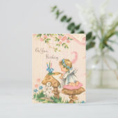 ヴィンテージレトロ誕生日エンジェルオンマッシュルーム シーズンカード (スタンド正面)