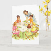 ヴィンテージレトロ誕生日グリーティングカード カード (黄色い花)