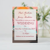 ヴィンテージレトロ車の結婚式の招待 招待状 (スタンド正面)