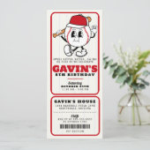 ヴィンテージレトロ野球チケットスポーツバースデーパーティー 招待状 (スタンド正面)