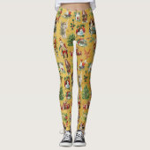 ヴィンテージレトロ金ゴールドクリスマス レギンス (正面)