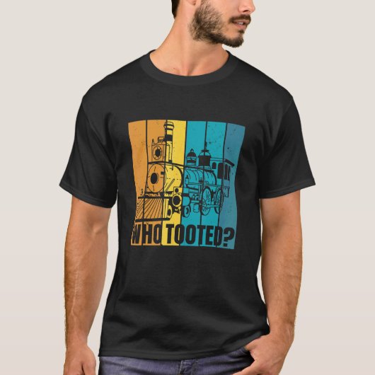 ヴィンテージレトロ鉄道模型列車 Tシャツ (正面)
