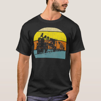 ヴィンテージレトロ鉄道機関車鉄道 Tシャツ