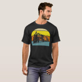 ヴィンテージレトロ鉄道機関車鉄道 Tシャツ (正面フル)
