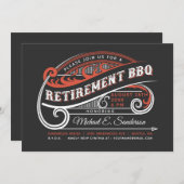 ヴィンテージレトロ除·売却BBQ招待状 招待状 (正面/裏面)