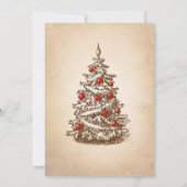 ヴィンテージレトロ雪だるまクリスマスバースデーパーティー 招待状 (裏面)