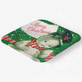 ヴィンテージレトロ雪だるまクリスマスパーティープレート ペーパープレート (傾斜あり)