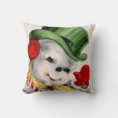 ヴィンテージレトロ雪だるまホームデコールピロー クッション (正面)