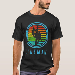 ヴィンテージレトロ電気技師ラバーワットラインマンギフト Tシャツ