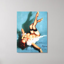 ヴィンテージレトロ電話ピンナップ キャンバスプリント