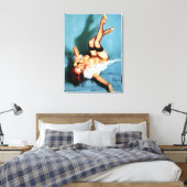 ヴィンテージレトロ電話ピンナップ キャンバスプリント (インサイチュ (寝室))