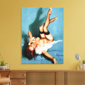 ヴィンテージレトロ電話ピンナップ キャンバスプリント (インサイチュ (リビング))