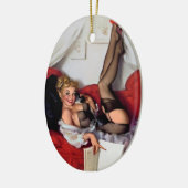 ヴィンテージレトロ電話ピンナップ セラミックオーナメント (左)