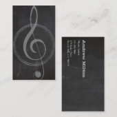 ヴィンテージレトロ音楽クレフ、音符記号の記号の黒板 名刺 (正面/裏面)