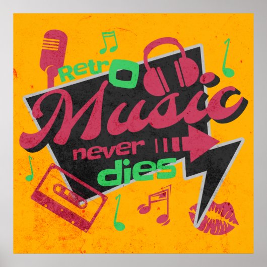 ヴィンテージレトロ音楽80年代のポスター ポスター (正面)