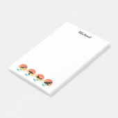 ヴィンテージレトロ飛行機&サンセット名前をカスタムするシンプルー ポストイット (アングル)