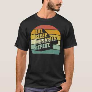 ヴィンテージレトロ食べスリープミュージカルリピートGift Music Tシャツ
