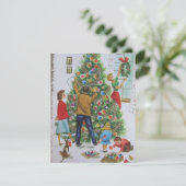 ヴィンテージレトロ飾のクリスマスツリー シーズンカード (スタンド正面)