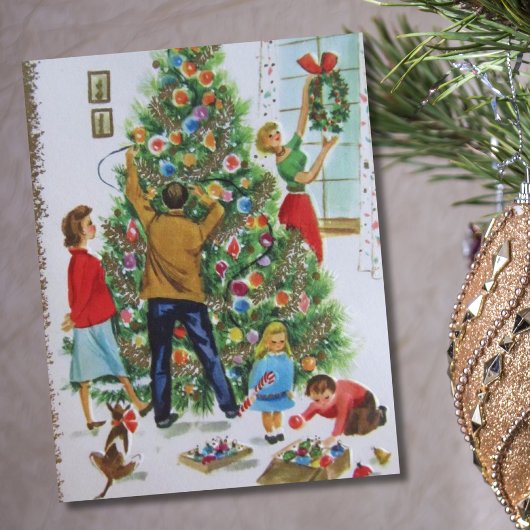 ヴィンテージレトロ飾のクリスマスツリー シーズンカード
