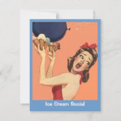 ヴィンテージレトロ驚きバースデーパーティ招待状 招待状 (正面)