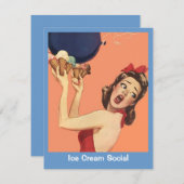 ヴィンテージレトロ驚きバースデーパーティ招待状 招待状 (正面/裏面)