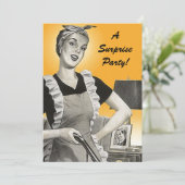 ヴィンテージレトロ驚きバースデーパーティ招待状 招待状 (スタンド正面)