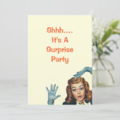 ヴィンテージレトロ驚きバースデーパーティ招待状 招待状 (スタンド正面)