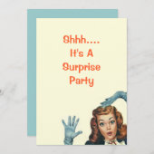 ヴィンテージレトロ驚きバースデーパーティ招待状 招待状 (正面/裏面)