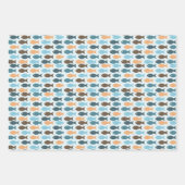 ヴィンテージレトロ魚 ラッピングペーパーシート (正面3)