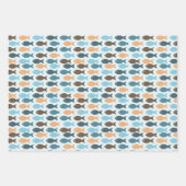 ヴィンテージレトロ魚 ラッピングペーパーシート (正面)