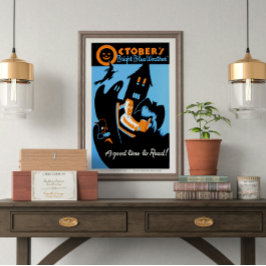 ヴィンテージレトロ10月の良い時読間 ポスター